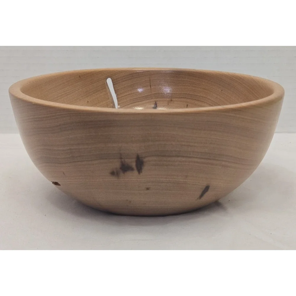 Vtg J. Anderson Hand-Turned Elm Wood Bowl 7